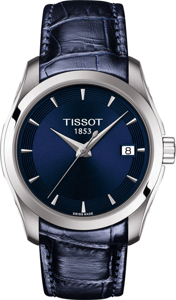  Shop Authentic Tissot Couturier Lady Blue Dial Blue Leather Strap Watch for Women - T035.210.16.041.00 - Luxxuri