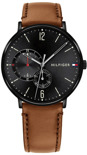  Shop Authentic Tommy Hilfiger Brooklyn Quartz Black Dial Brown Leather Strap Watch for Men - 1791510 - Luxxuri
