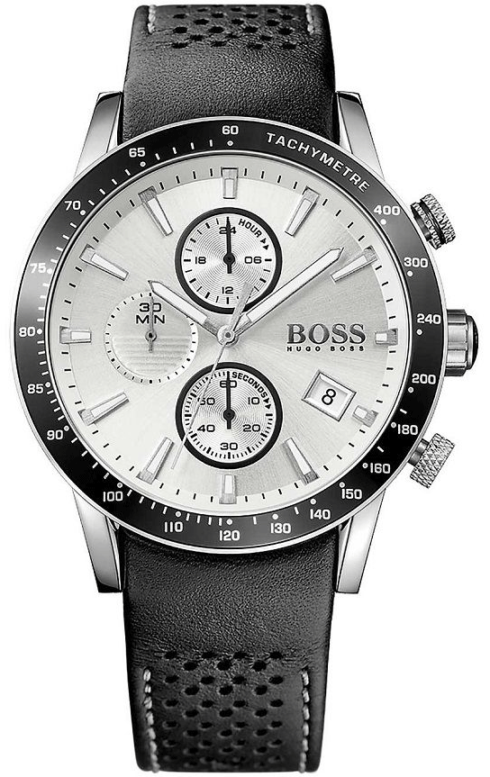  Shop Authentic Hugo Boss Rafale Chronograh Quartz White Dial Black Leather Strap Watch For Men - HB1513403 - Luxxuri