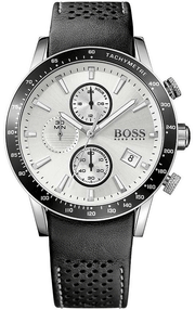  Shop Authentic Hugo Boss Rafale Chronograh Quartz White Dial Black Leather Strap Watch For Men - HB1513403 - Luxxuri