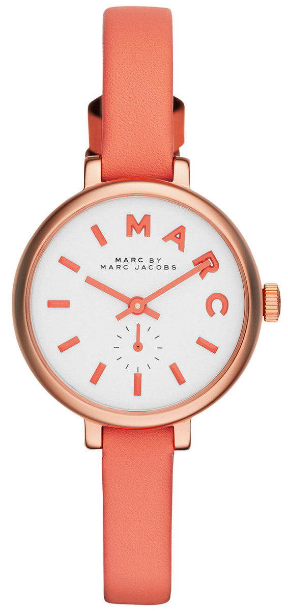  Shop Authentic Marc Jacobs Sally White Dial Orange Leather Strap Watch for Women - MBM1355 - Luxxuri