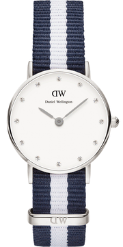 Daniel Wellington Classy Glasgow White Dial Two Tone NATO Strap Watch For Women - DW00100074