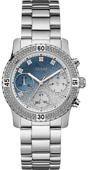  Shop Authentic Guess Confetti Diamonds Blue Dial Silver Steel Strap Watch for Women - W0774L6 - Luxxuri