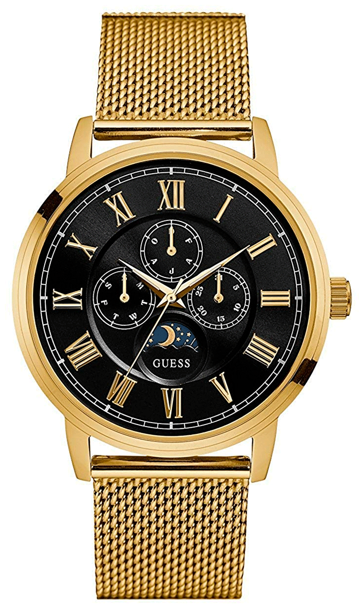  Shop Authentic Guess Delancy Black Dial Gold Mesh Bracelet Watch for Men - W0871G2 - Luxxuri