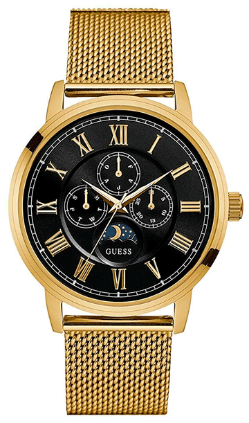  Shop Authentic Guess Delancy Black Dial Gold Mesh Bracelet Watch for Men - W0871G2 - Luxxuri