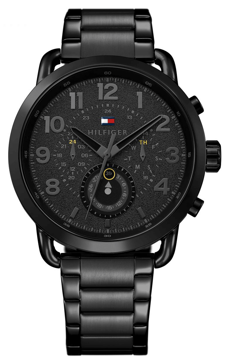  Shop Authentic Tommy Hilfiger Briggs Black Dial Black Steel Strap Watch for Men  - 1791423 - Luxxuri