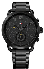  Shop Authentic Tommy Hilfiger Briggs Black Dial Black Steel Strap Watch for Men  - 1791423 - Luxxuri