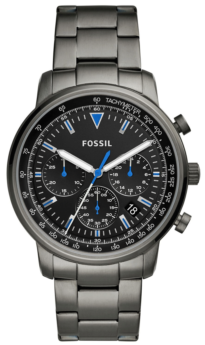  Shop Authentic Fossil Goodwin Chrono Analog Black Dial Grey Steel Strap Watch for Men - FS5518 - Luxxuri