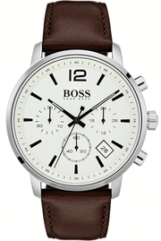  Shop Authentic Hugo Boss Attitude White Dial Brown Leather Strap Watch for Men - 1513609 - Luxxuri
