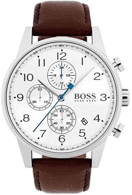  Shop Authentic Hugo Boss Attitude White Dial Brown Leather Strap Watch for Men - 1513609 - Luxxuri