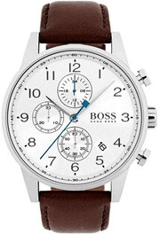  Shop Authentic Hugo Boss Attitude White Dial Brown Leather Strap Watch for Men - 1513609 - Luxxuri