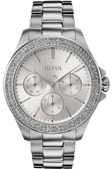  Shop Authentic Hugo Boss Premiere Silver Dial Silver Steel Strap Watch for Women - 1502442 - Luxxuri
