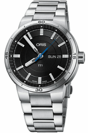  Shop Authentic Oris TT1 Day Date Black Dial Silver Steel Strap Watch for Men - 0173577524154-0782408 - Luxxuri