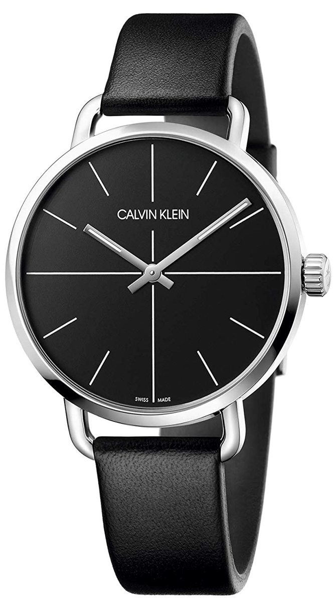  Shop Authentic Calvin Klein Evan Black Dial Black Leather Strap Watch for Men - K7B211CZ - Luxxuri