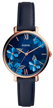  Shop Authentic Fossil Jacqueline Blue Dial Blue Leather Strap Watch for Women - ES4673 - Luxxuri