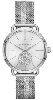  Shop Authentic Michael Kors Portia Silver Dial Silver Mesh Bracelet Watch for Women - MK3843 - Luxxuri