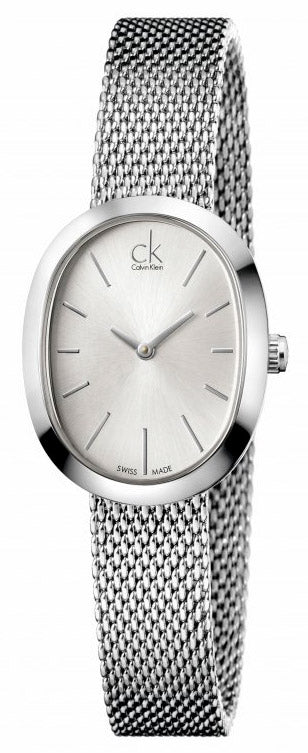  Shop Authentic Calvin Klein Incentive Silver Dial Silver Mesh Bracelet Watch for Women - K3P23126 - Luxxuri