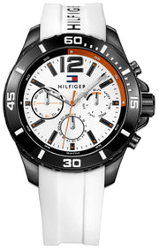  Shop Authentic Tommy Hilfiger Nolan Multi Function White Dial White Rubber Strap Watch for Men - 1791146 - Luxxuri