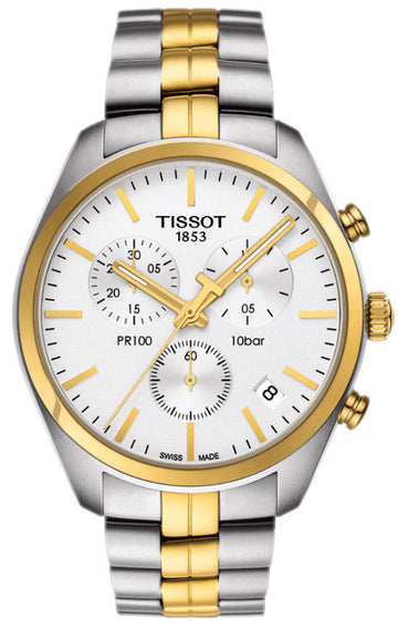  Shop Authentic Tissot T Sport PR 100 Chronograph White Dial Two Tone Steel Strap Watch For Men - T101.417.22.031.00 - Luxxuri