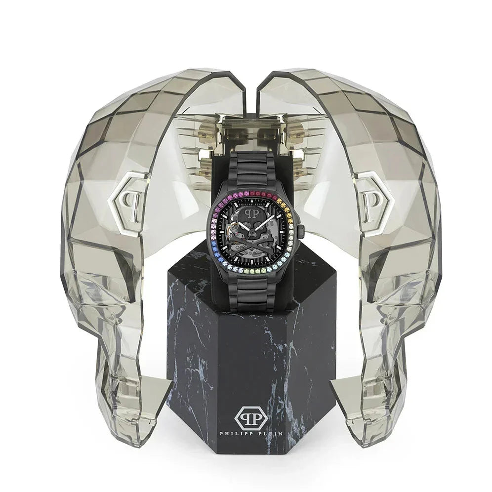Philipp Plein High-Conic Automatic Black Dial Black Stainless Steel Strap Watch For Men - PWRAA0823