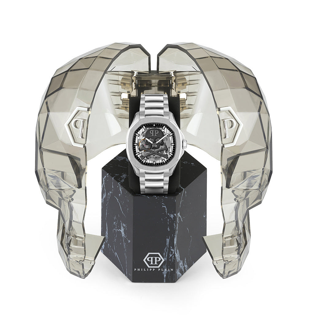 Philipp Plein High-Conic Automatic Silver Dial Silver Stainless Steel Strap Watch For Men - PWRAA0223