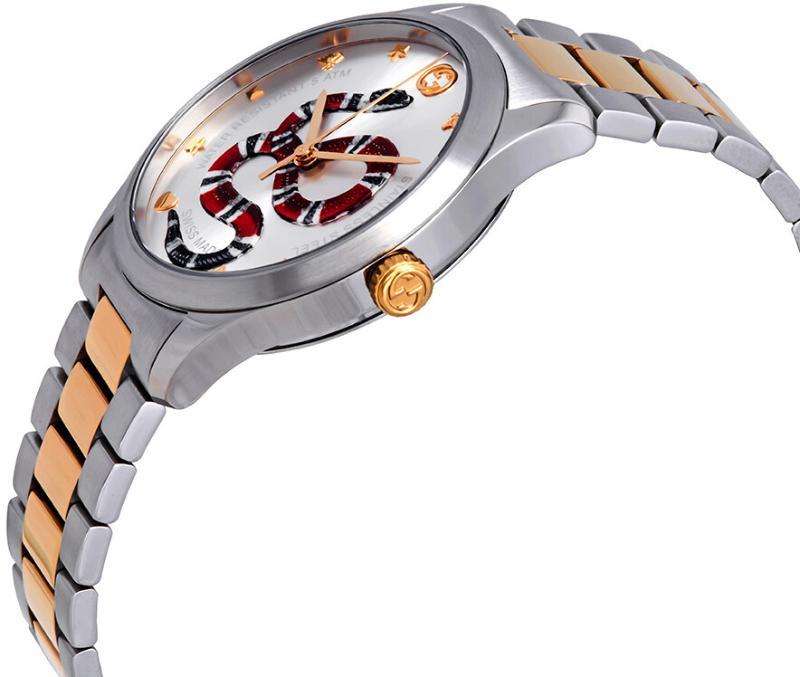  Shop Authentic Gucci G Timeless Quartz Silver Dial Silver Steel Strap Watch For Women - YA1264075 - Luxxuri