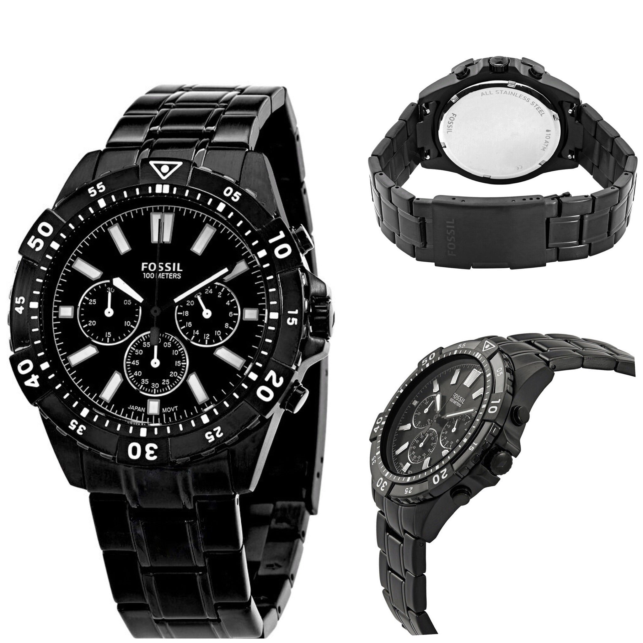  Shop Authentic Fossil Garrett Chronograph Black Dial Black Steel Strap Watch for Men - FS5773 - Luxxuri