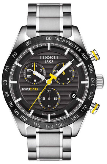 Shop Authentic Tissot PRS 516 Chronograph Black Dial Silver Steel Strap Watch For Men - T100.417.11.051.00 - Luxxuri