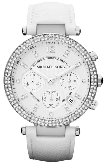  Shop Authentic Michael Kors Parker White Dial White Leather Strap Watch for Women - MK2277 - Luxxuri