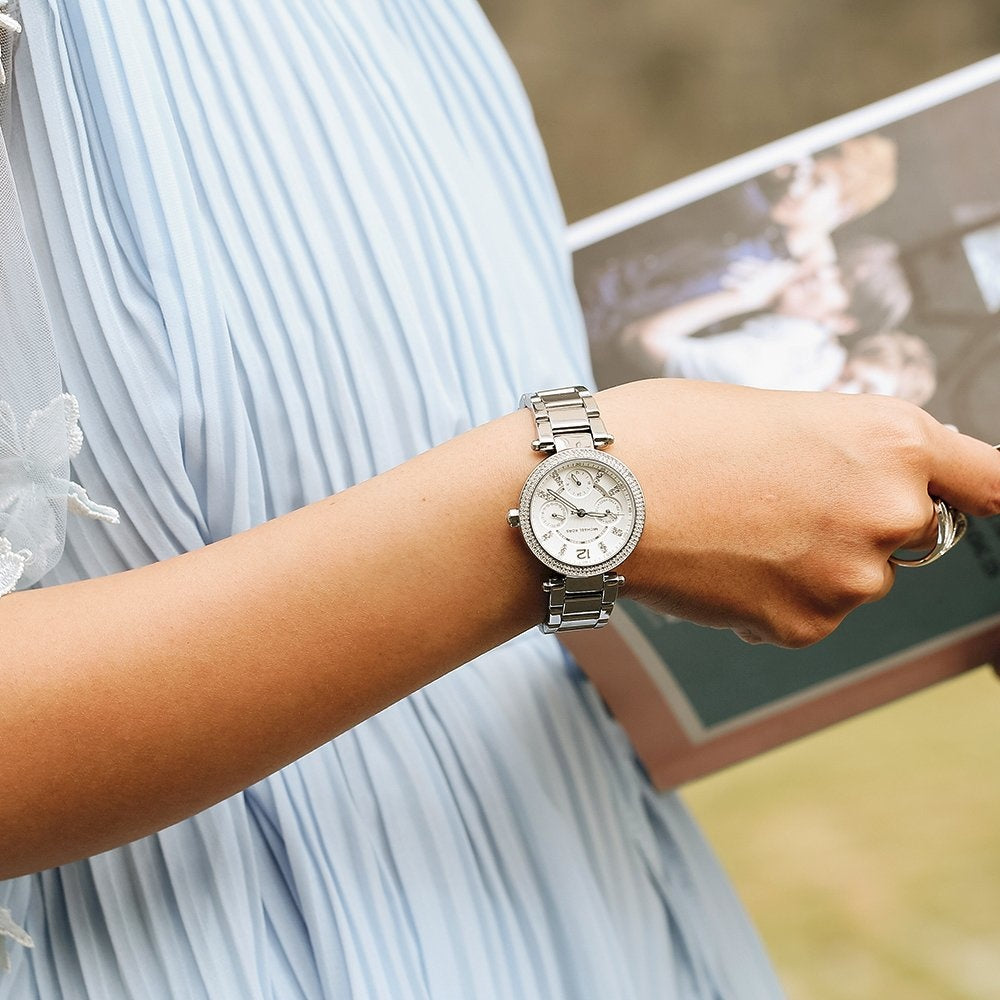  Shop Authentic Michael Kors Parker Silver Dial Silver Steel Strap Watch for Women - MK5615 - Luxxuri