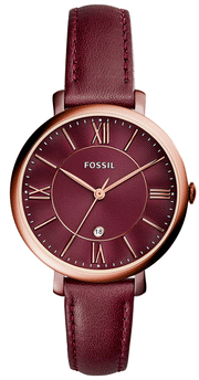 Shop Authentic Fossil Jacqueline Burgundy Dial Burgundy Leather Strap Watch for Women  - ES4099 - Luxxuri