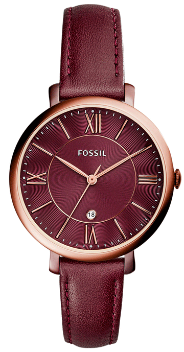  Shop Authentic Fossil Jacqueline Burgundy Dial Burgundy Leather Strap Watch for Women  - ES4099 - Luxxuri