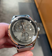  Shop Authentic Hugo Boss Companion Chronograph Grey Dial Silver Mesh Bracelet Watch For Men - 1513549 - Luxxuri