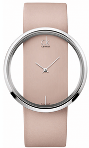  Shop Authentic Calvin Klein Glam Transparent Dial Beige Leather Strap Watch for Women - K9423162 - Luxxuri