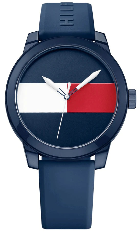  Shop Authentic Tommy Hilfiger Denim Quartz Blue Dial Blue Rubber Strap Watch for Men - 1791322 - Luxxuri