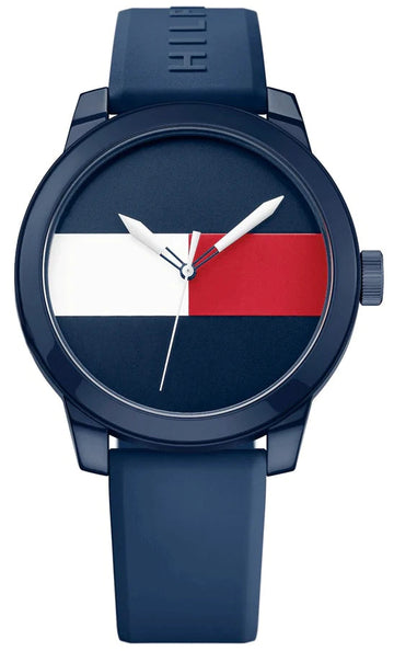  Shop Authentic Tommy Hilfiger Denim Quartz Blue Dial Blue Rubber Strap Watch for Men - 1791322 - Luxxuri