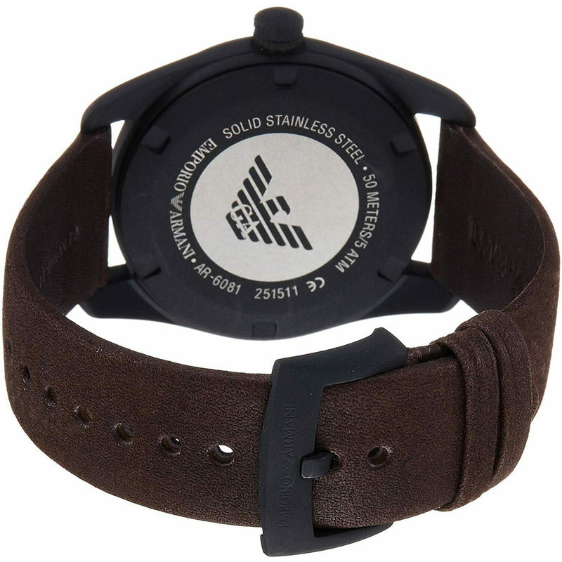  Shop Authentic Emporio Armani Sportivo Chronograph Beige Dial Brown Leather Strap Watch For Men - AR6081 - Luxxuri