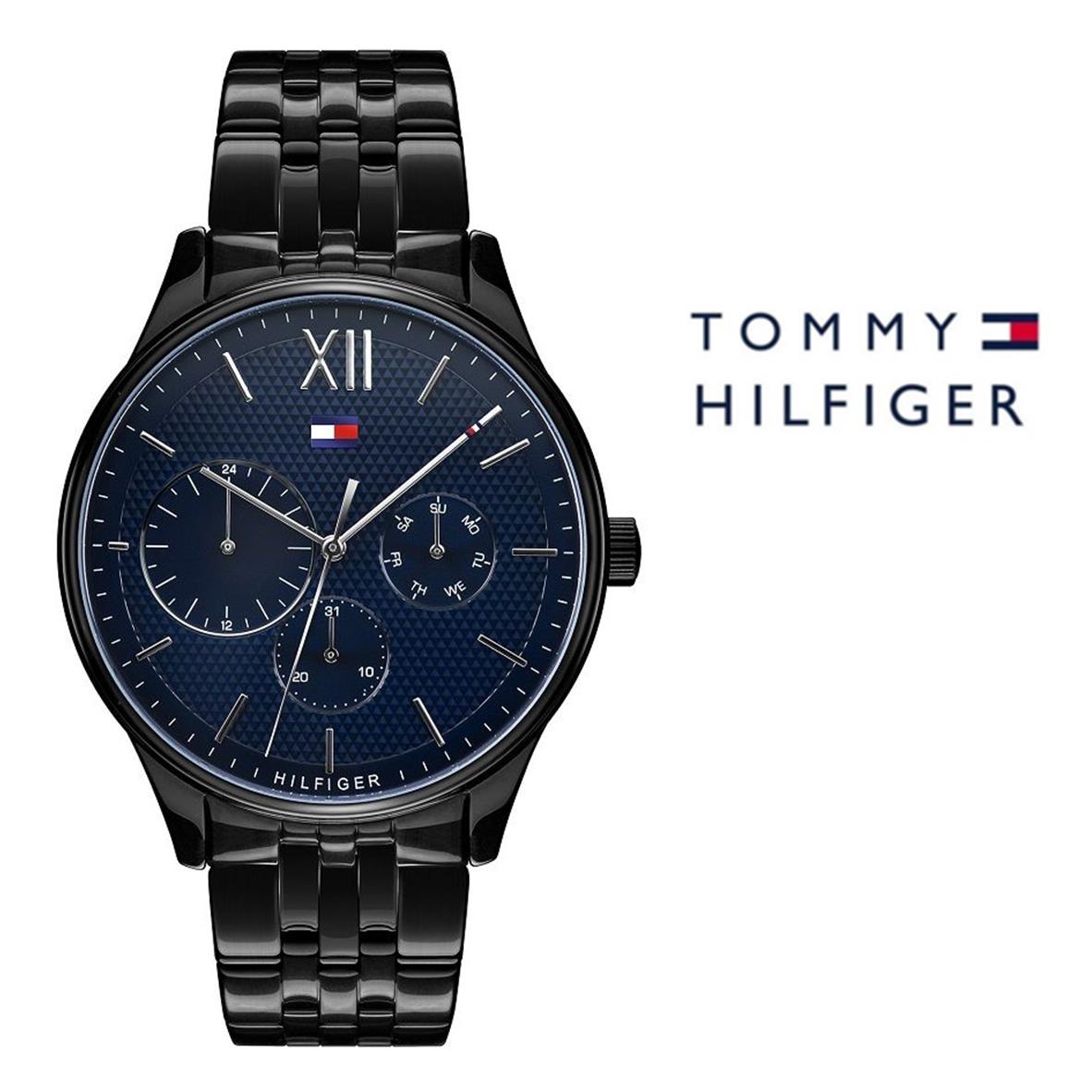  Shop Authentic Tommy Hilfiger Damon Quartz Chronograph Blue Dial Black Steel Strap Watch for Men - 1791454 - Luxxuri
