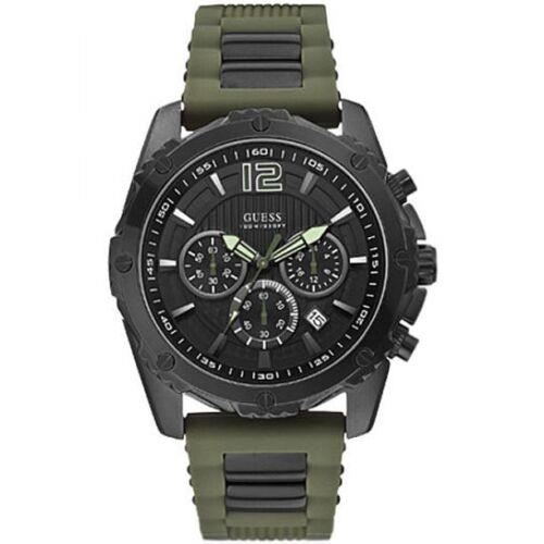  Shop Authentic Guess Sport Chronograph Black Dial Green Silicone Strap Watch for Men - W0167G4 - Luxxuri