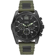  Shop Authentic Guess Sport Chronograph Black Dial Green Silicone Strap Watch for Men - W0167G4 - Luxxuri