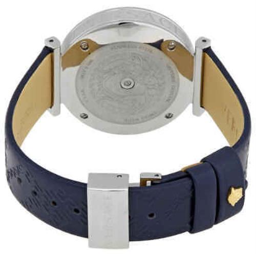  Shop Authentic Versace V-Twist Quartz Blue Dial Blue Leather Strap Watch for Women - VELS00119 - Luxxuri