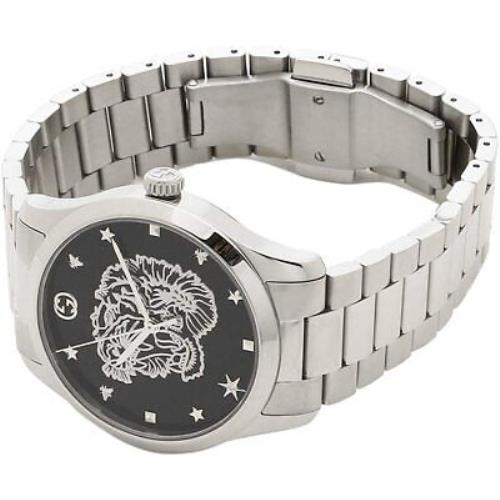  Shop Authentic Gucci G Timeless Diamonds Black Dial Silver Steel Strap Watch For Women - YA1264125 - Luxxuri