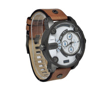  Shop Authentic Diesel SBA Dual Time Chronograph White Dial Brown Leather Strap Watch For Men - DZ7269 - Luxxuri