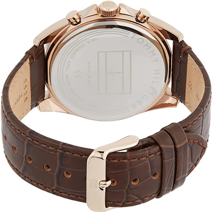  Shop Authentic Tommy Hilfiger Baker Chronograph Blue Dial Brown Leather Strap Watch For Men - 1710453 - Luxxuri
