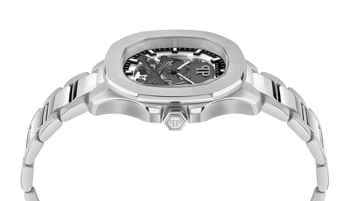 Philipp Plein High-Conic Automatic Silver Dial Silver Stainless Steel Strap Watch For Men - PWRAA0223