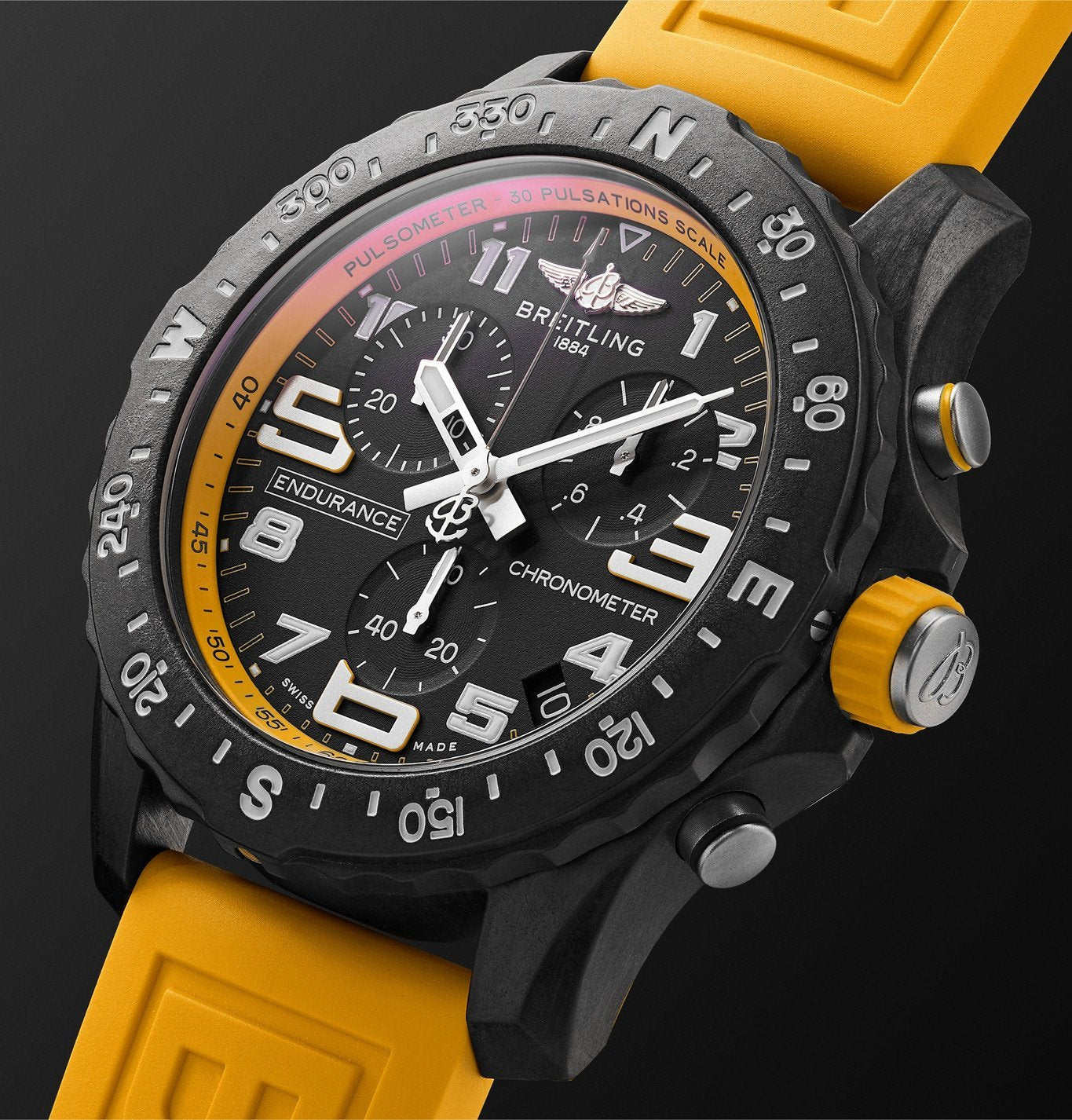  Shop Authentic Breitling Endurance Pro Black Dial Yellow Rubber Strap Watch for Men - X82310A41B1S1 - Luxxuri