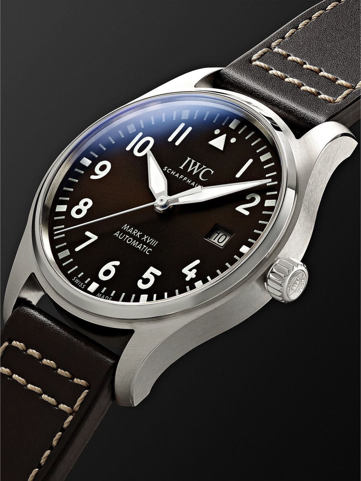  Shop Authentic IWC Pilot's Watch Mark XVII Edition "Antoine De Saint Exupery" Brown Dial Brown Leather Strap Watch for Men - IW327003 - Luxxuri