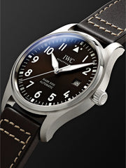  Shop Authentic IWC Pilot's Watch Mark XVII Edition "Antoine De Saint Exupery" Brown Dial Brown Leather Strap Watch for Men - IW327003 - Luxxuri