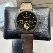  Shop Authentic Fossil Machine Flight Chronograph Brown Dial Brown Leather Strap Watch for Men - FS4656 - Luxxuri