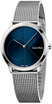  Shop Authentic Calvin Klein Minimal Blue Dial Silver Mesh Bracelet Watch for Women - K3M2212N - Luxxuri